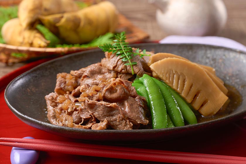 筍と牛肉の炊き合わせ