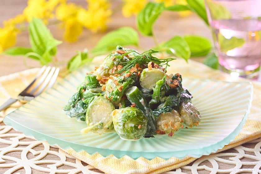 春野菜とアーモンドの洋風和え物